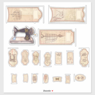 Balises de couture vintages Stickers de vinyle tai