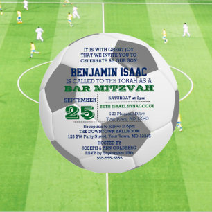 Ball de football Round Bar Mitzvah Invitation