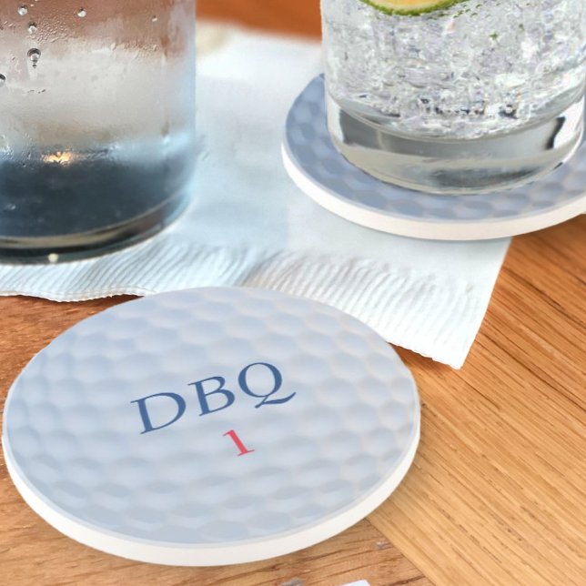 Ball de golf Dimples Monogramme Dessous de verre d (The perfect coaster for your Golfing Dad - just add his initial and golf ball number)