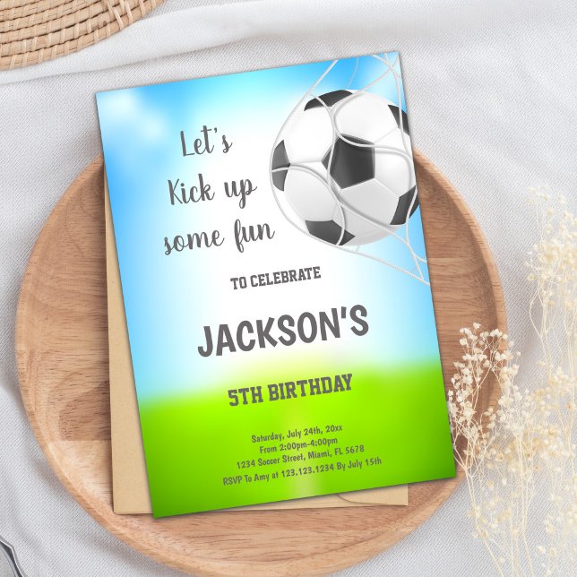 Ball in Net Soccer Invitation Anniversaire (Ball in Net Soccer Birthday Invitations)