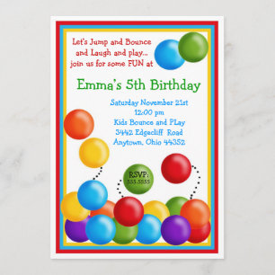 Ball Pit, Bounce House, Invitations D'Anniversaire
