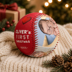 Balle De Baseball 1er Noël de bébé 4 Photo Souvenir