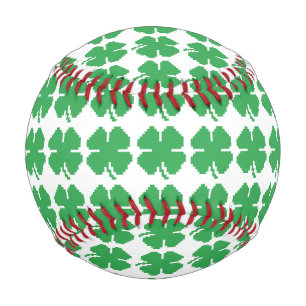 Balle De Baseball 8 bits Pixel Lucky Four Leaf Clocher