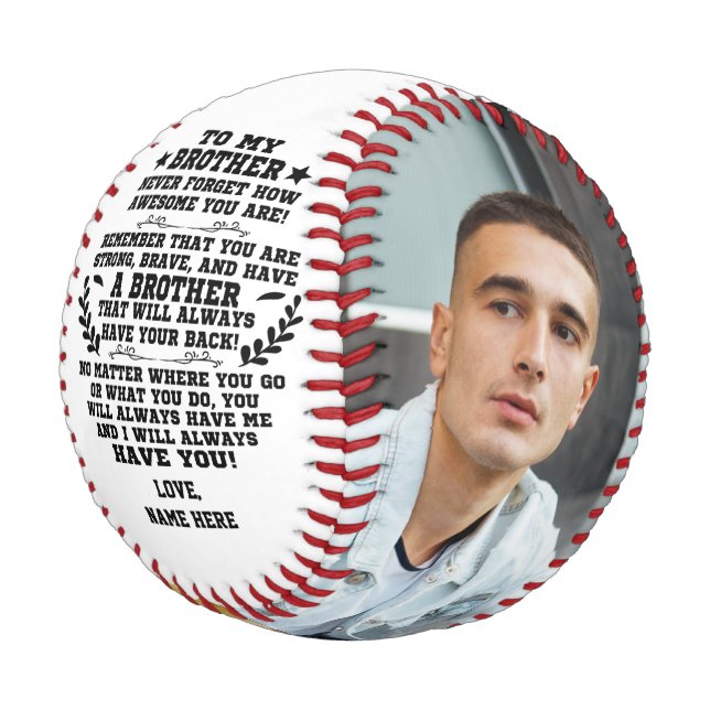 Balle De Baseball À Mon Frère cadeau De Frère avec Photo personnalis (Angle)