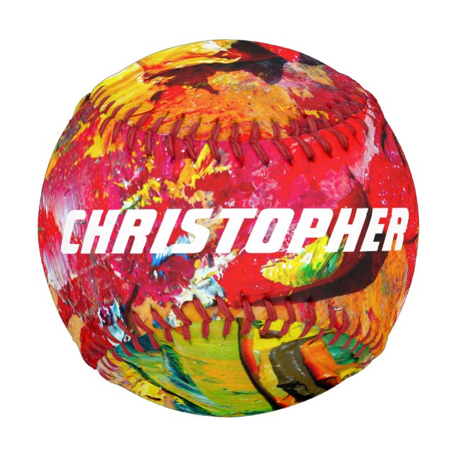 Balle De Baseball Abstraite De Palette Artiste Gaie (Devant)