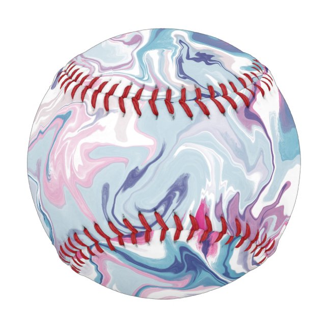 Balle De Baseball Acrylique liquide rose et bleu (Devant)