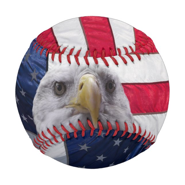 Balle De Baseball Aigle et drapeau américains (Devant)