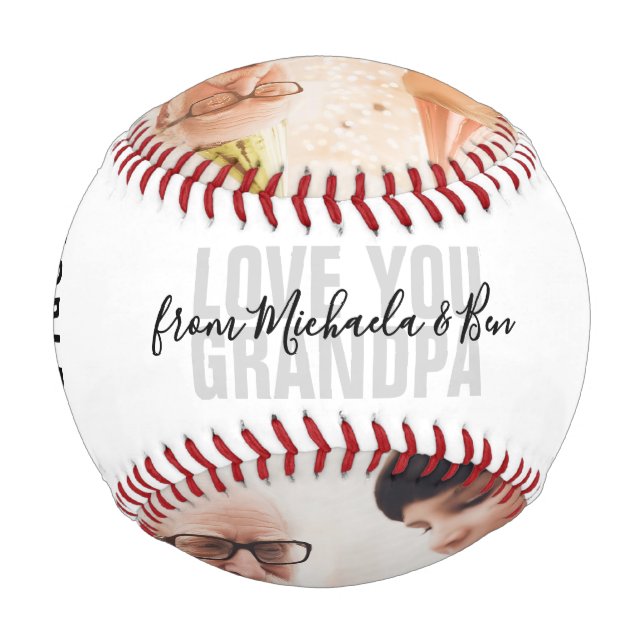 Balle De Baseball Aimez-Vous Grand-Père/Grampy/Autre 2-Photo (Dos)