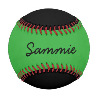 Balle De Baseball Ajouter un nom Custom Black and Green Baseball