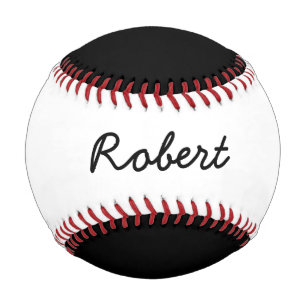 Balle De Baseball Ajouter un nom Custom Black and White Basball