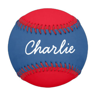 Balle De Baseball Ajouter un nom Custom Red and Blue Baseball