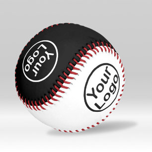 Balle De Baseball Ajouter votre propre logo Noir et blanc