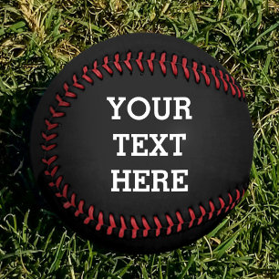 Balle De Baseball Ajouter votre propre texte personnalisé ici noir e