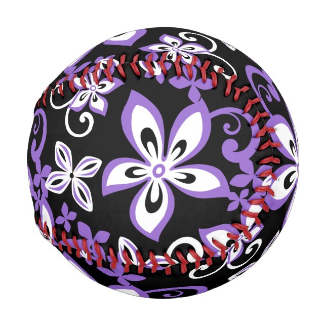 BALLE DE BASEBALL ALOHA HAWAII (NOIR/POURPULAIRE) (Devant Droite)
