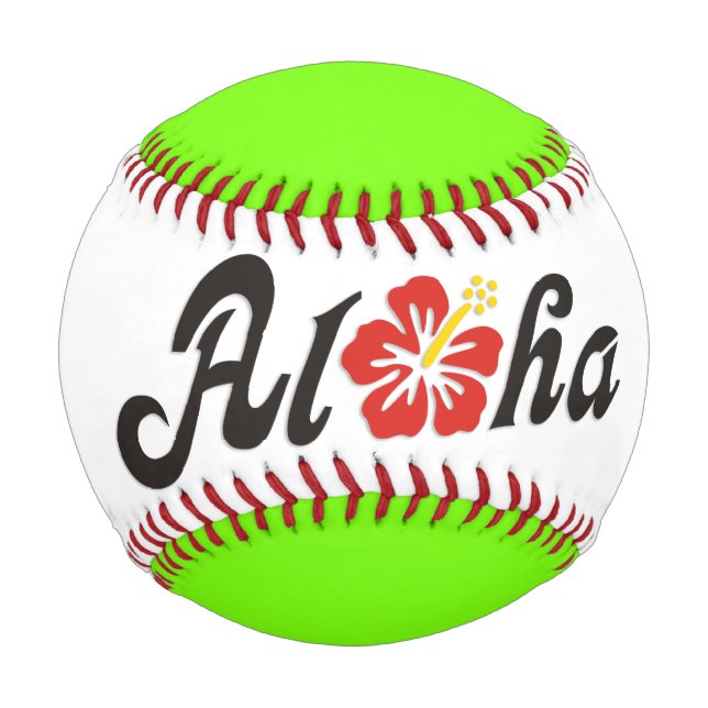 Balle De Baseball Aloha Hibiscus - plat design Hawaii + vos idées (Devant)