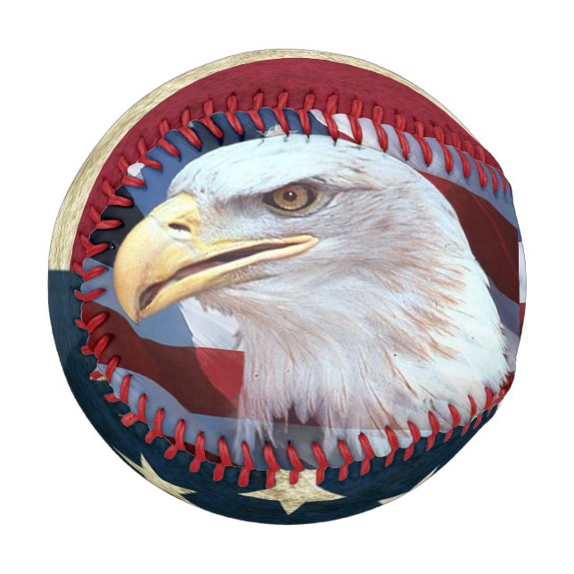 Balle De Baseball American Flag et Bald Eagle Baseball (Devant Gauche)