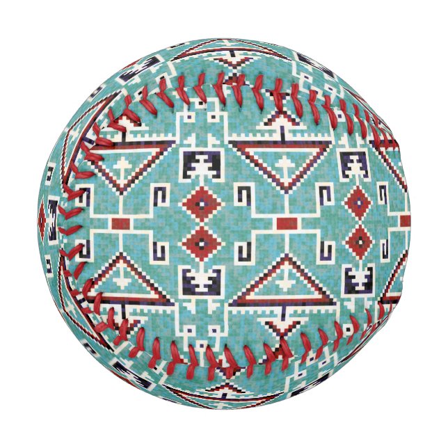 Balle De Baseball Amérindiens Navajo Motif (Devant Gauche)