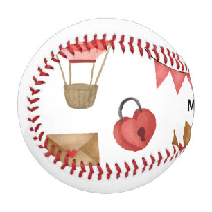 Balle De Baseball Amour de coeur rose pour amoureux le jour de la Sa