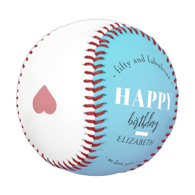 Balle De Baseball Anniversaire Design minimaliste aux couleurs paste (Angle)
