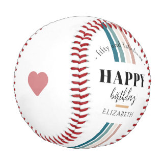 Balle De Baseball Anniversaire Design minimaliste aux couleurs paste