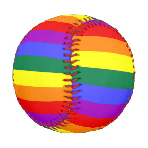 Balle De Baseball Aquarelle arc-en-ciel solide