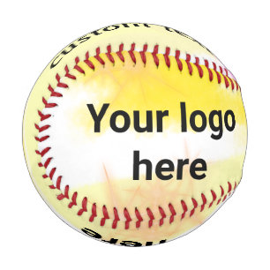 Balle De Baseball Aquarelle jaune simple ajoutez votre logo texte pe