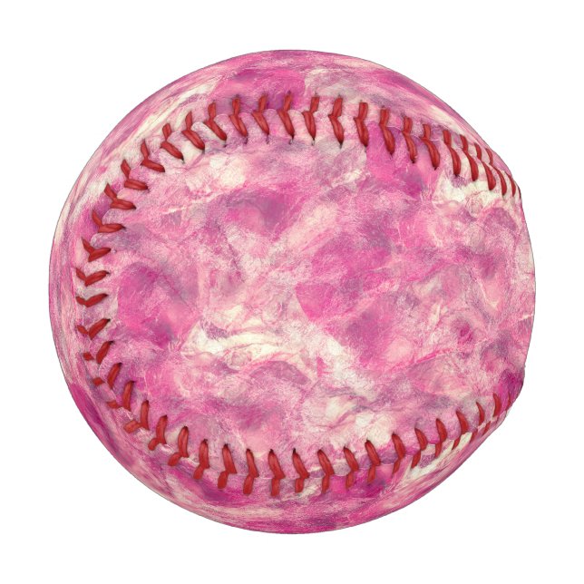 Balle De Baseball Aquarelle rose Rose or Marquage (Devant Gauche)