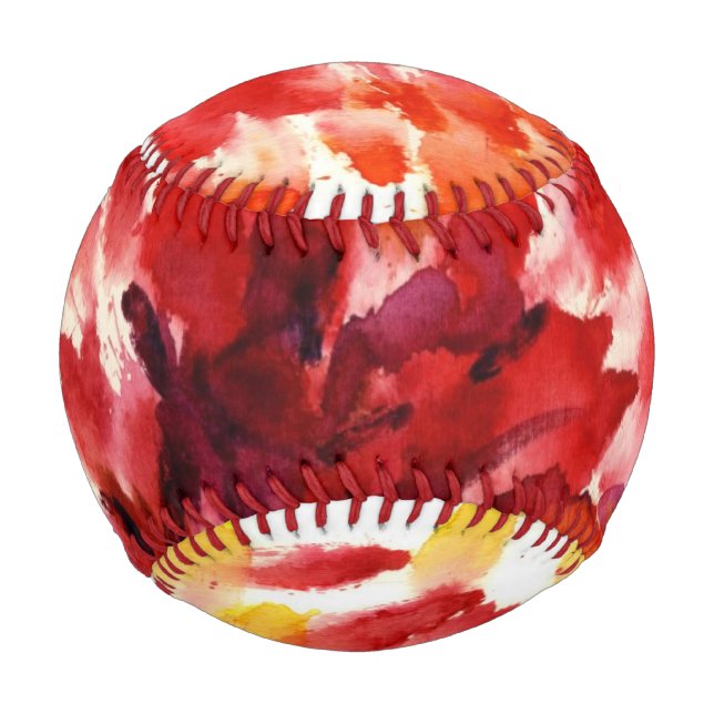 Balle De Baseball aquarelles florales Abstraites 5 (Devant)