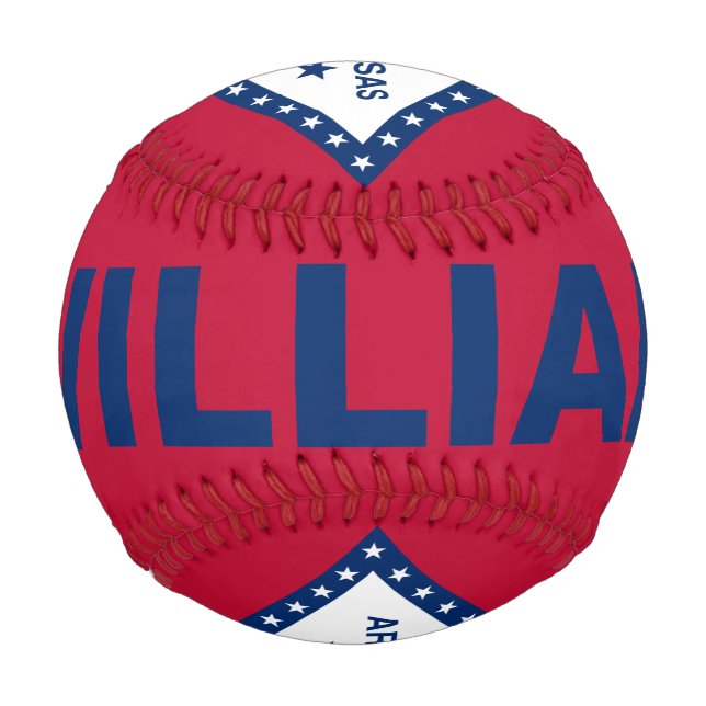 Balle De Baseball Arkansas Drapeau Baseball Personnalisable Nom et a (Dos)