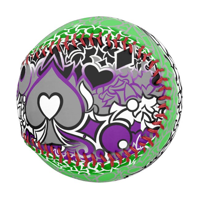 Balle De Baseball Aro et Ace Pride squiggles (Devant Droite)