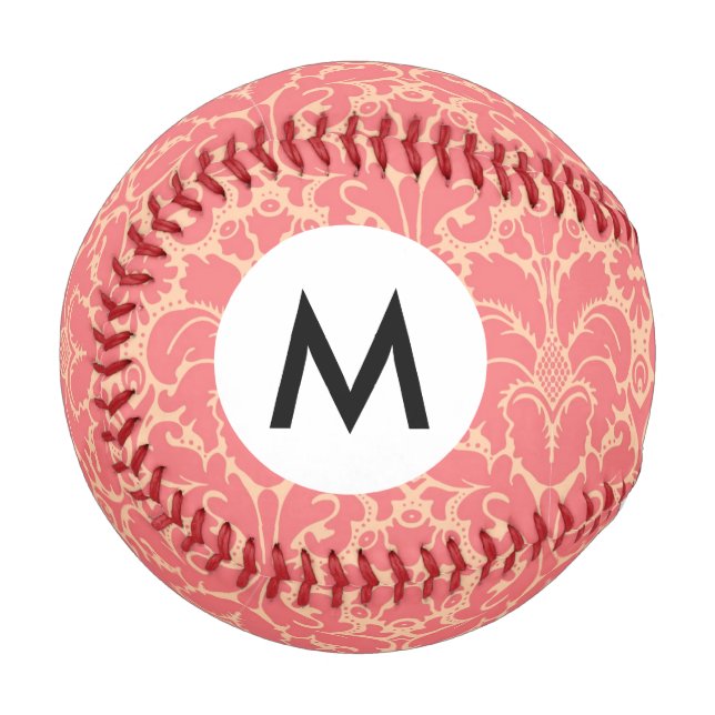 Balle De Baseball Arrière - plan damassé de style baroque (Devant Gauche)