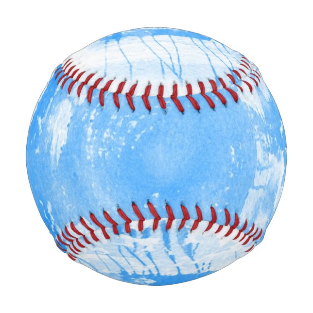 Balle De Baseball Arrière - plan d'aquarelle bleu Abstrait, texture. (Devant)