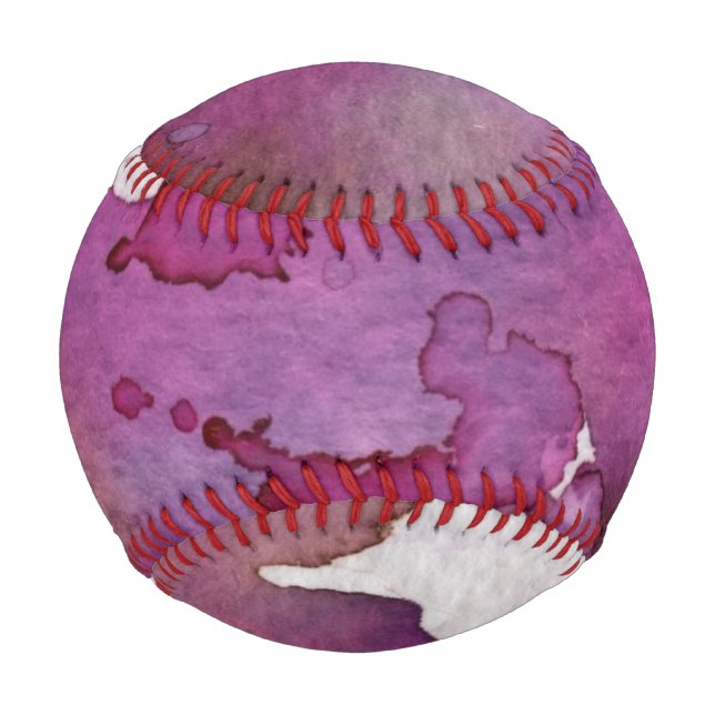 Balle De Baseball Arrière - plan d'aquarelle violet (Devant)