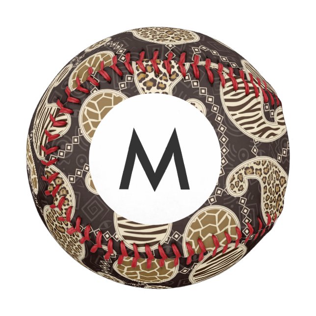 Balle De Baseball Arrière - plan de style Monogram Paisley (Devant Gauche)
