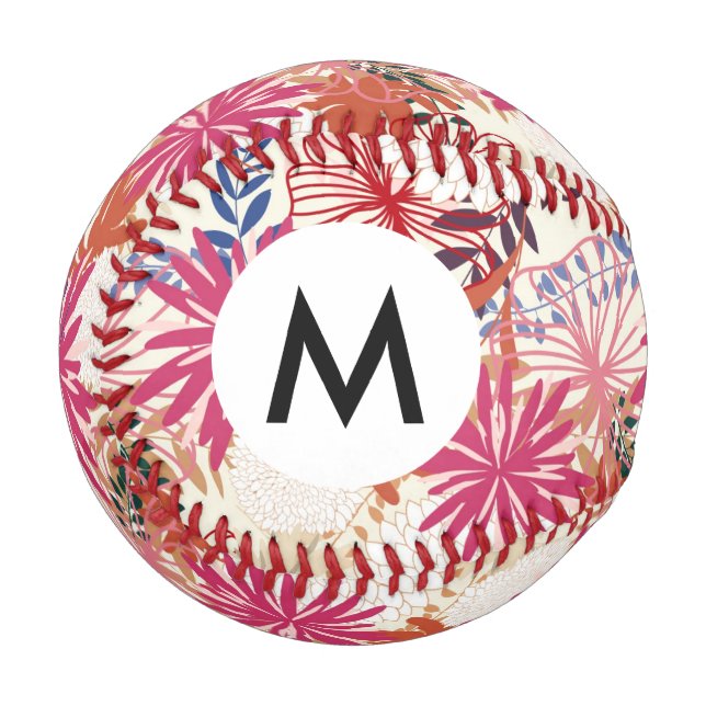 Balle De Baseball Arrière - plan floral 3 (Devant Gauche)