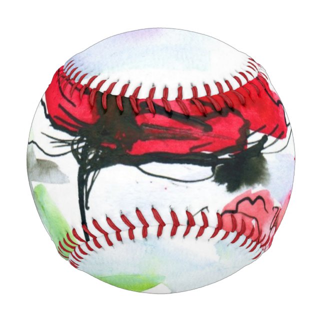 Balle De Baseball Arrière - plan floral peint Abstrait (Devant)