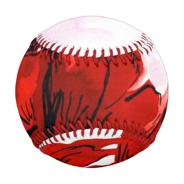 Balle De Baseball Arrière - plan floral peint Abstrait 2 (Devant)