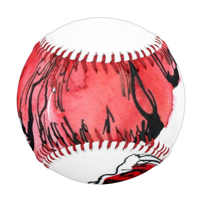 Balle De Baseball Arrière - plan floral peint Abstrait 4 (Devant)
