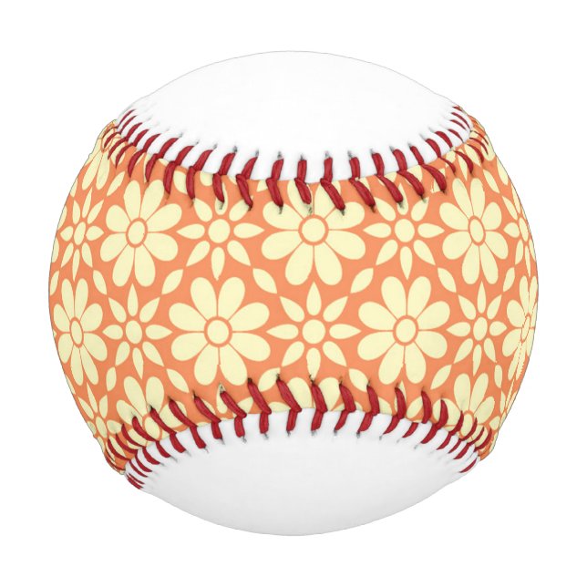 Balle De Baseball arrière - plan orange et blanc avec motif (Devant)