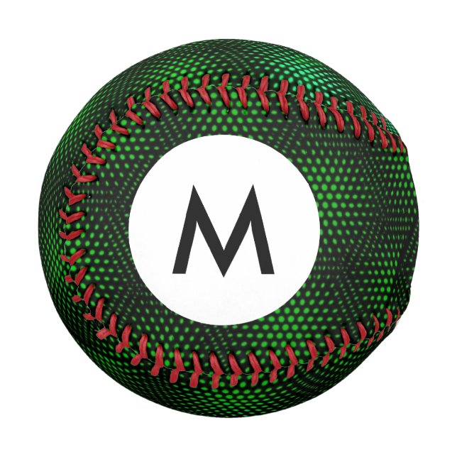 Balle De Baseball Arrière - plan vert Abstrait Monogramme (Devant Gauche)