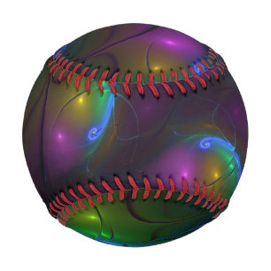 Balle De Baseball Art moderne abstrait lumineux coloré de fractale