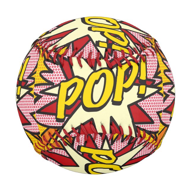 Balle De Baseball Art Pop Fun Rétro Bande Dessinée Pop (Devant)