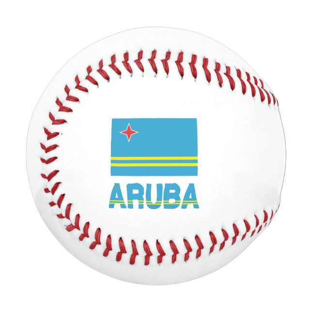 Balle De Baseball Aruba et drapeau d'Aruba avec votre nom (Devant Gauche)