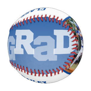 Balle De Baseball Athlete GRAD Blue Ombre Graduation Photo Baseball