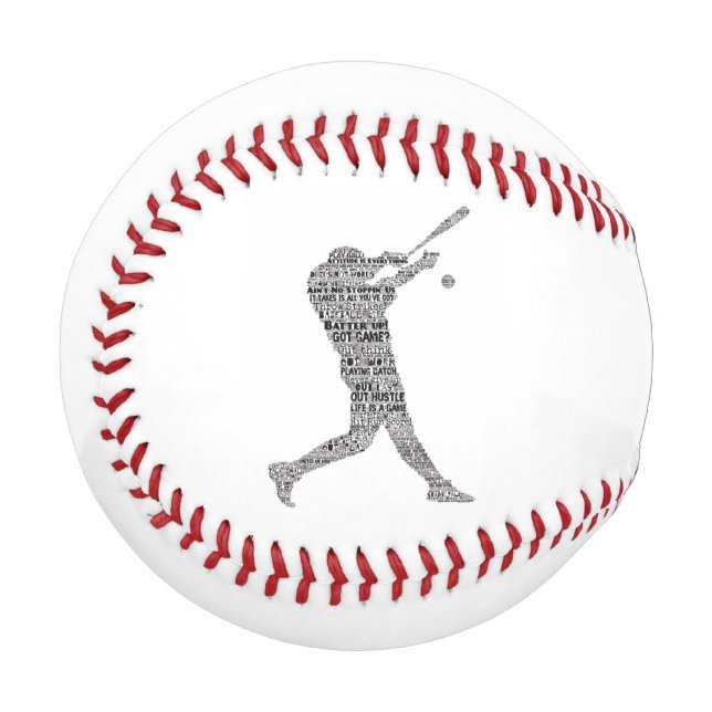 Balle De Baseball Atteindre Home Run Baseball Motivational Word Art (Devant Gauche)