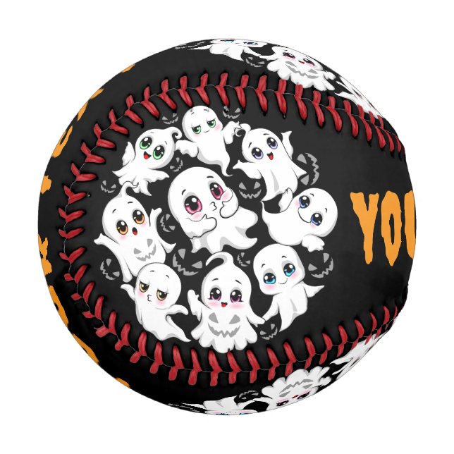 Balle De Baseball Baby Ghosts Éffrayant mignon Halloween humeur (Devant Gauche)