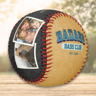 Balle De Baseball Badass Papa Club Retro Cool Photo Collage