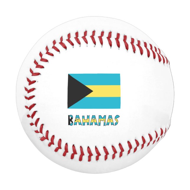 Balle De Baseball Bahamas Drapeau bleu Personnalisation (Devant Gauche)