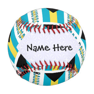 Balle De Baseball Bahamas et drapeau bahaméen en mosaïque avec votre