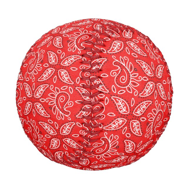 Balle De Baseball Bandana Rouge (Angle)